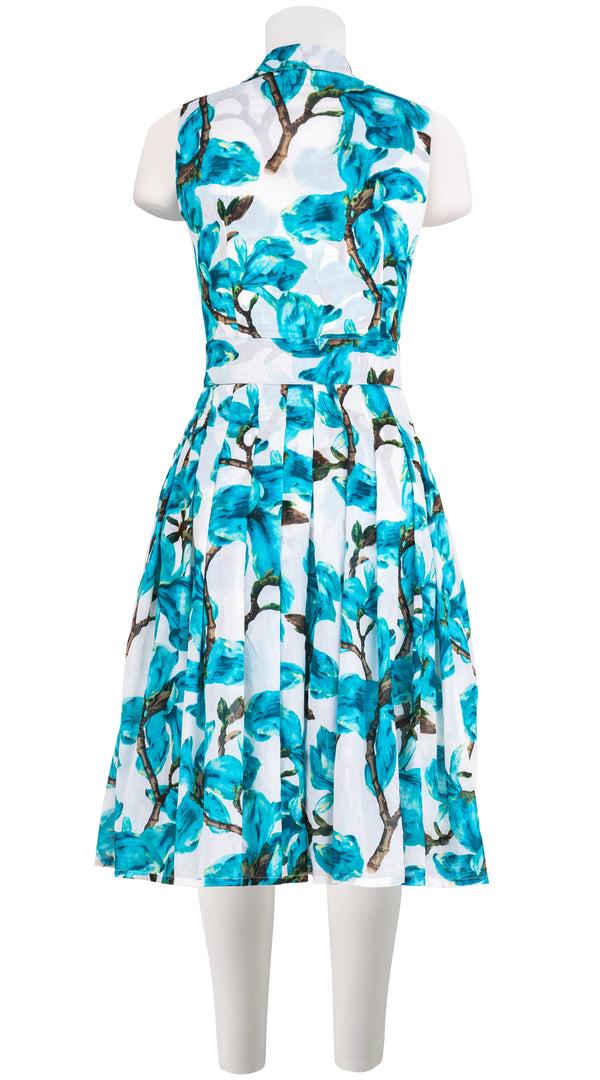 Samantha Sung Audrey Dress #4 Shirt Collar Sleeveless Long Length Musola (Magnolia Blossom) 3