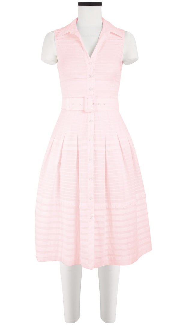 Samantha Sung Audrey Dress #5 Shirt Collar Sleeveless Long Length Cotton Musola (Solid)