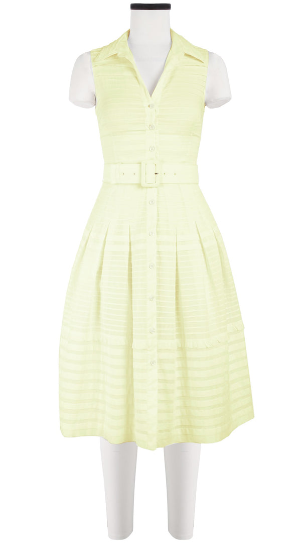 Samantha Sung Audrey Dress #5 Shirt Collar Sleeveless Long Length Cotton Musola (Solid)