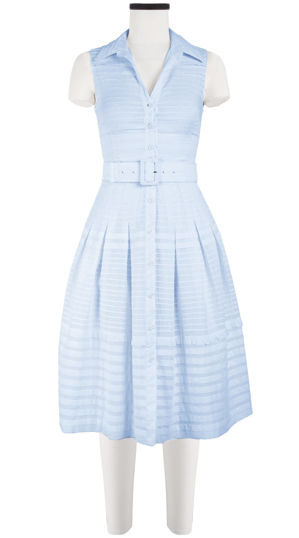 samantha sung Audrey Dress #5 Shirt Collar Sleeveless Long Length Cotton Musola (Solid)