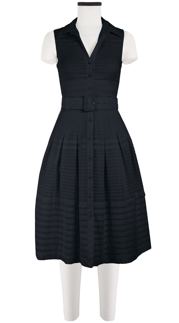 samantha sung Audrey Dress #5 Shirt Collar Sleeveless Long Length Cotton Musola (Solid)