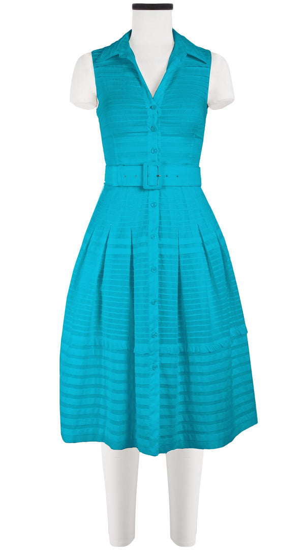 samantha sung Audrey Dress #5 Shirt Collar Sleeveless Long Length Cotton Musola (Solid)