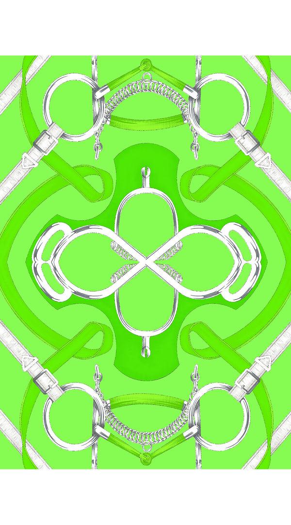 Samantha Sung Audrey Skirt #2 Midi Length Cotton Stretch (Secretariat Horse Pastel)