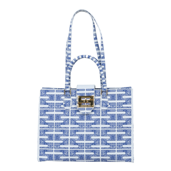 Samantha Sung Audrey Tote_Medium_Bauhaus SS_White Admiral Blue