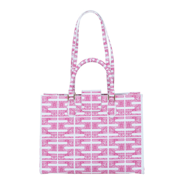 Samantha Sung Audrey Tote_Medium_Bauhaus SS_White Pink
