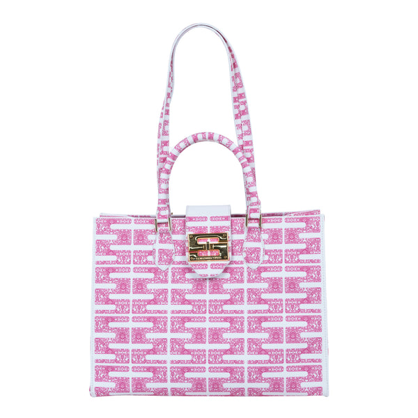 samantha sung Audrey Tote_Medium_Bauhaus SS_White Pink