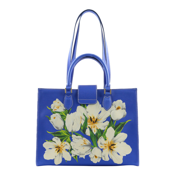 Samantha Sung Audrey Tote_Medium_Emperor Tulip Bright_Blue