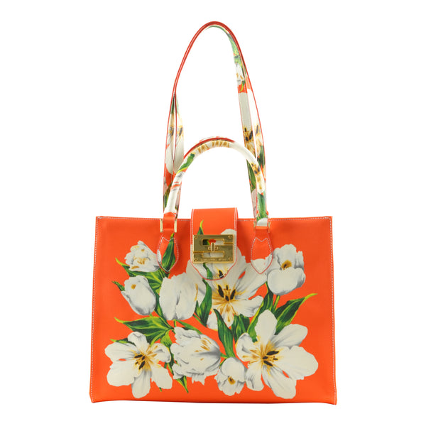 samantha sung Audrey Tote_Medium_Emperor Tulip Bright_Orange