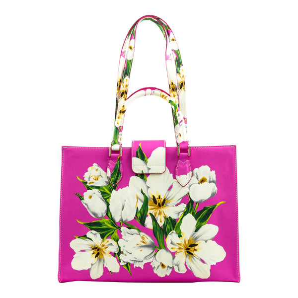 Samantha Sung Audrey Tote_Medium_Emperor Tulip Bright_Pink