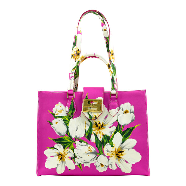samantha sung Audrey Tote_Medium_Emperor Tulip Bright_Pink