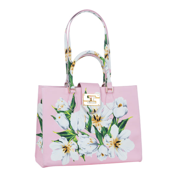 Samantha Sung Audrey Tote_Medium_Emperor Tulip Pastel_Soft Pink