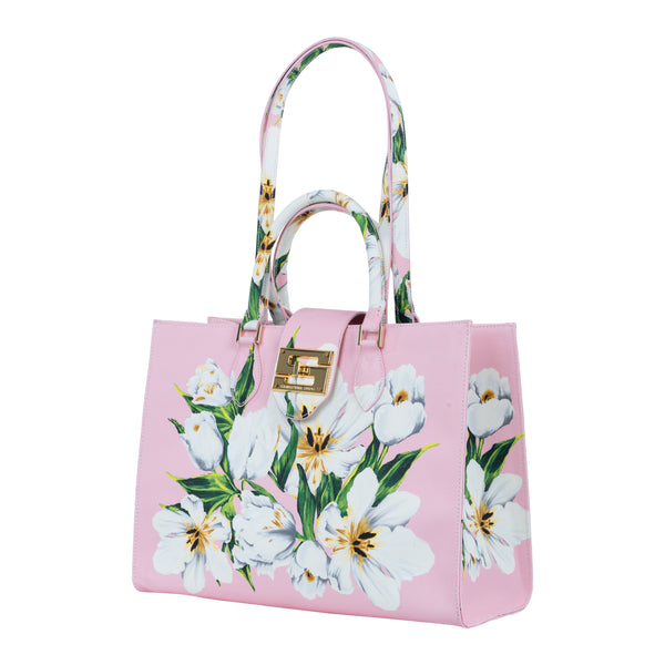 Samantha Sung Audrey Tote_Medium_Emperor Tulip Pastel_Soft Pink