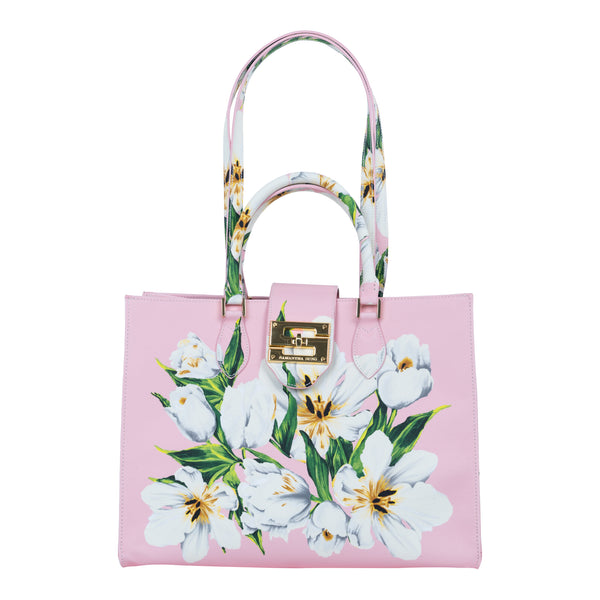 samantha sung Audrey Tote_Medium_Emperor Tulip Pastel_Soft Pink