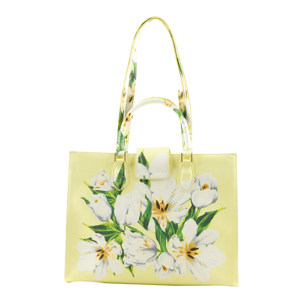 Samantha Sung Audrey Tote_Medium_Emperor Tulip Pastel_Soft Yellow