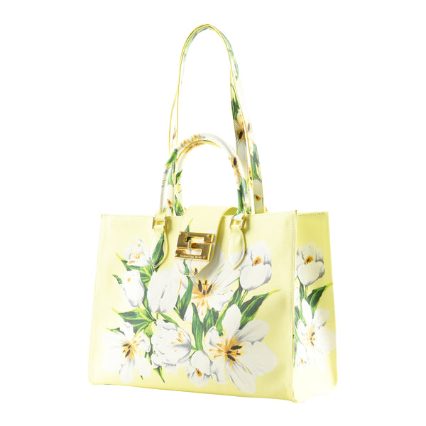 Samantha Sung Audrey Tote_Medium_Emperor Tulip Pastel_Soft Yellow