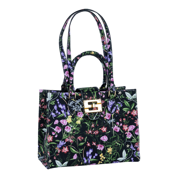 Samantha Sung Audrey Tote_Medium_Fairy Tail Flower_Black