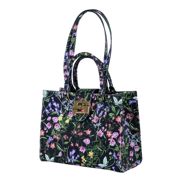 Samantha Sung Audrey Tote_Medium_Fairy Tail Flower_Black