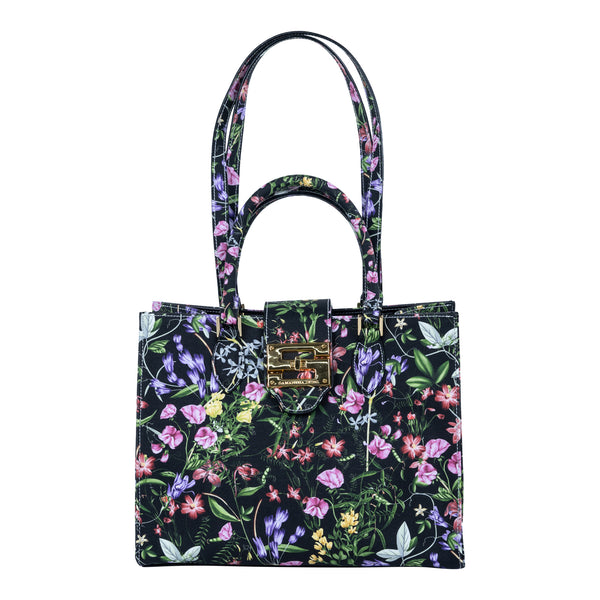 samantha sung Audrey Tote_Medium_Fairy Tail Flower_Black