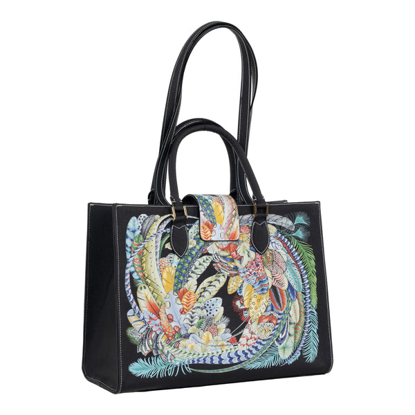 Samantha Sung Audrey Tote_Medium_Feather Fancy_Black