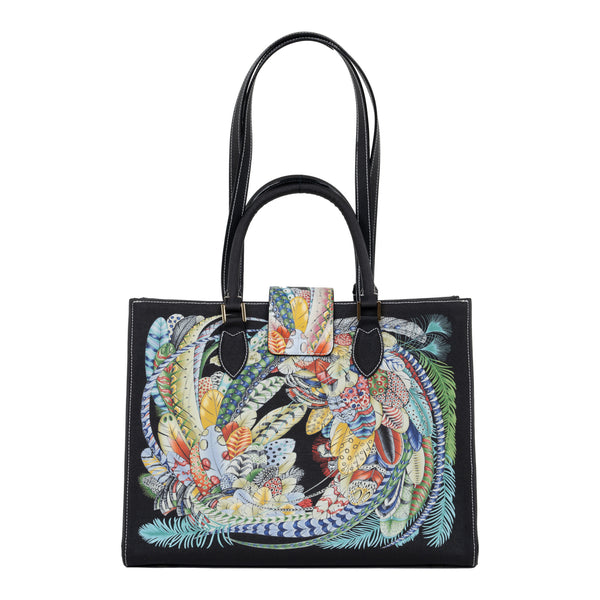 Samantha Sung Audrey Tote_Medium_Feather Fancy_Black