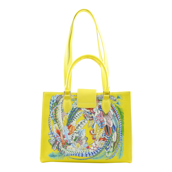 Samantha Sung Audrey Tote_Medium_Feather Fancy_Yellow