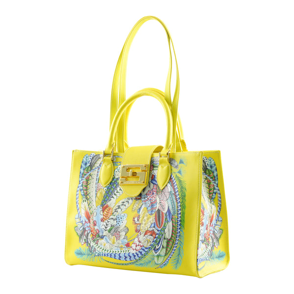 Samantha Sung Audrey Tote_Medium_Feather Fancy_Yellow