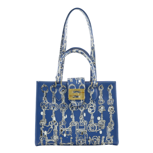 samantha sung Audrey Tote_Medium_Horse Chain_Cobalt Blue