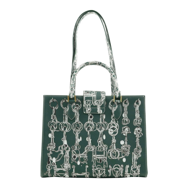 Samantha Sung Audrey Tote_Medium_Horse Chain_Ivy Green