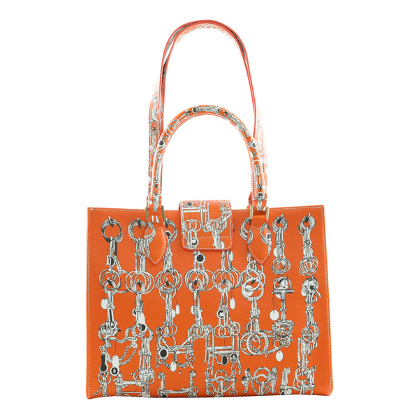 Samantha Sung Audrey Tote_Medium_Horse Chain_Orange