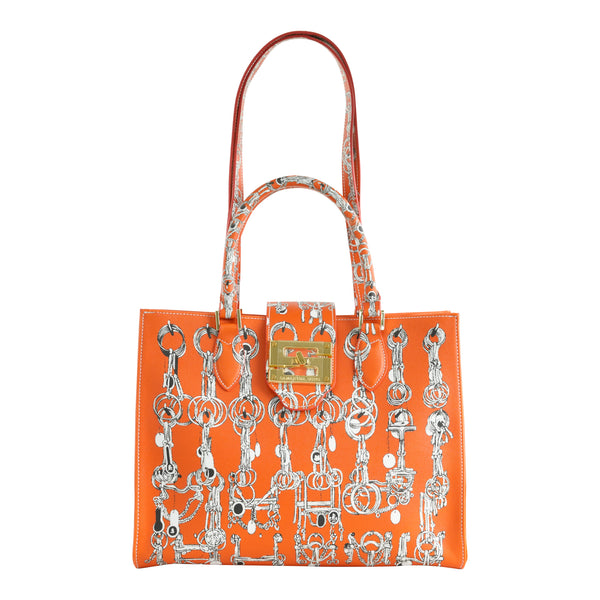 Samantha Sung Audrey Tote_Medium_Horse Chain_Orange