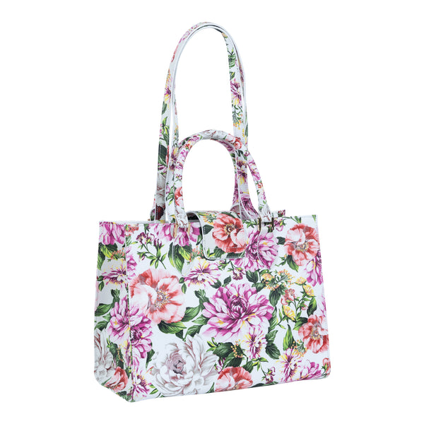 Samantha Sung Audrey Tote_Medium_Los Cabos Flower_White Pink