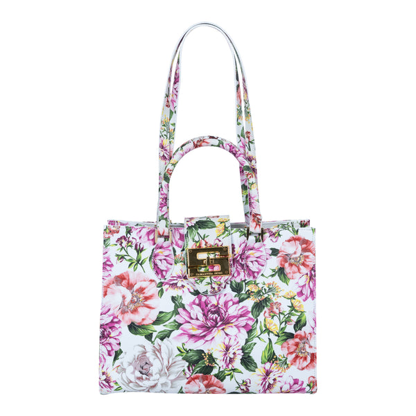 samantha sung Audrey Tote_Medium_Los Cabos Flower_White Pink