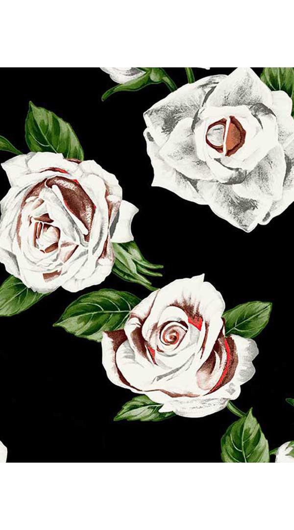 Samantha Sung Avenue Dress Shirt Collar 3/4 Sleeve Midi Length Cotton Musola (Iceberg Rose)