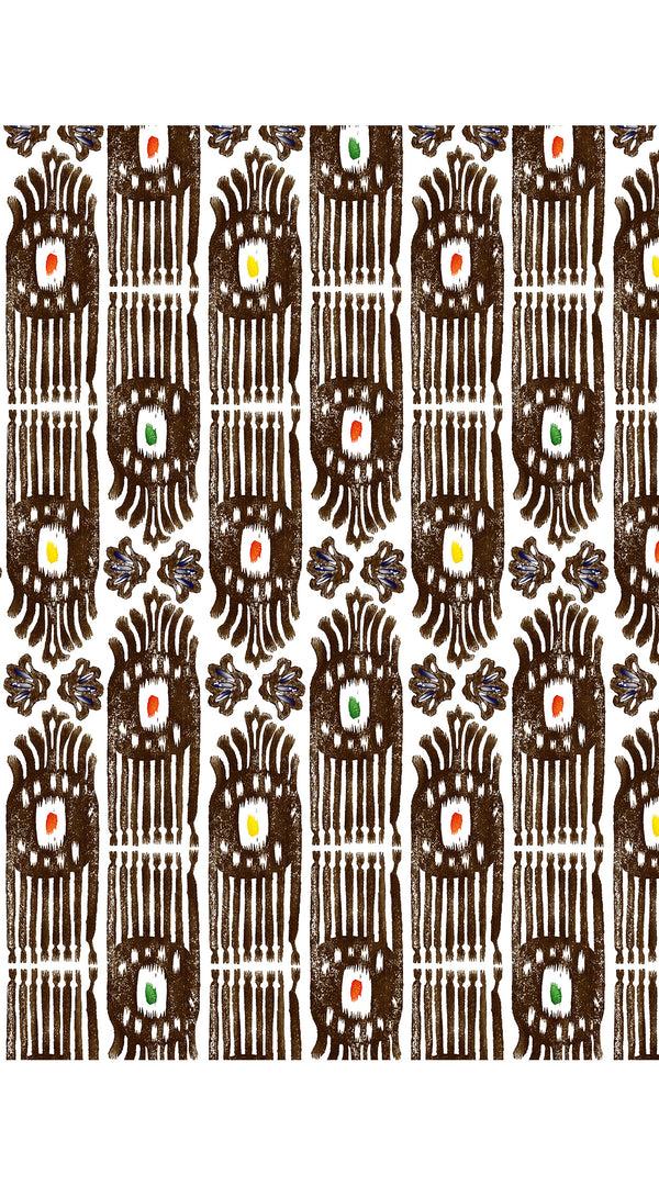 Samantha Sung Avenue Dress Shirt Collar Sleeveless Midi Length Cotton Musola (Ikat Gap)