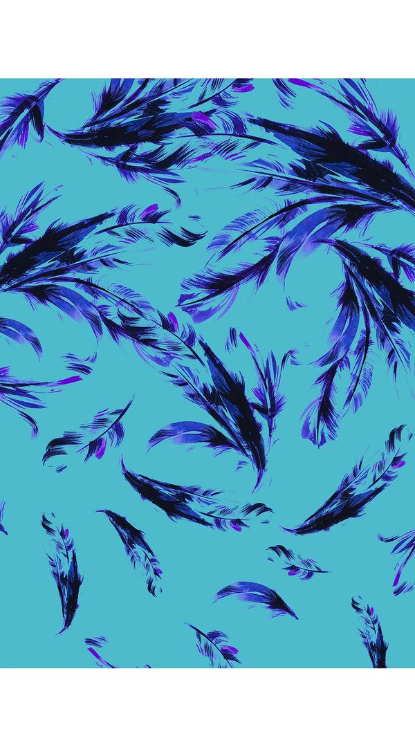 Samantha Sung Claire Dress Shirt Collar Cap Sleeve Regular Length Cotton Stretch (Feather Cascade Multi)