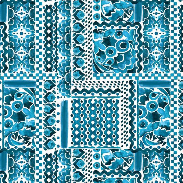 samantha sung [Create Your Own] Cotton Musola (Watercolor Tile Mono)