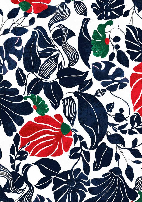 Samantha Sung [Create Your Own] Cotton Stretch (Pacific Monster Leaves White)