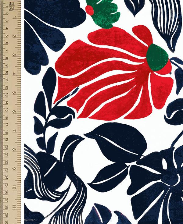 Samantha Sung [Create Your Own] Cotton Stretch (Pacific Monster Leaves White)