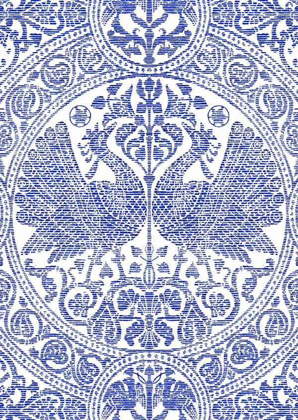 Samantha Sung [Create Your Own] Cotton Stretch (Peacock Toile White)