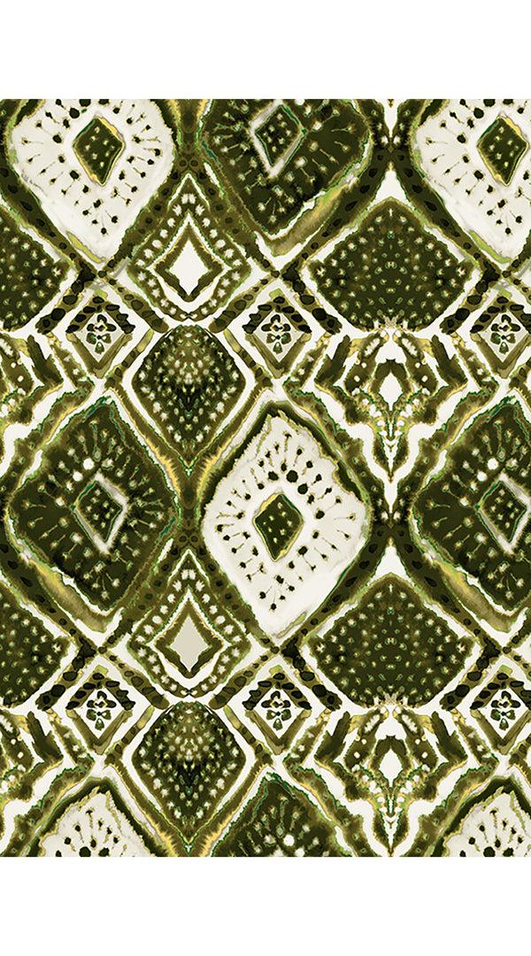 Samantha Sung Devon Dress Boat Neck Cap Sleeve Long Length Cotton Stretch (Tie Dye Madives Ivory)