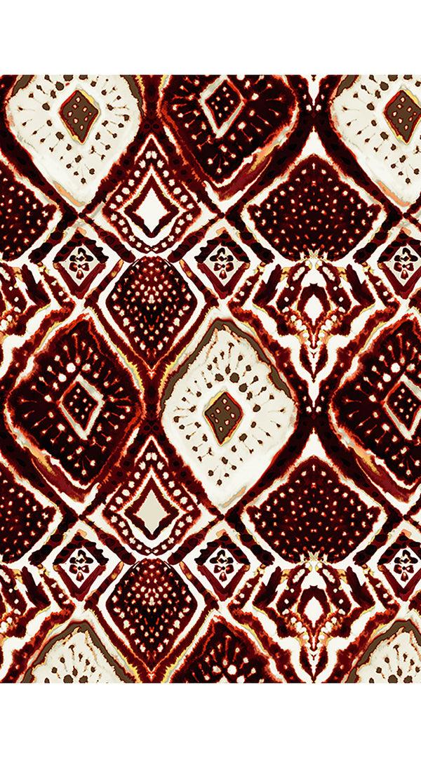 Samantha Sung Devon Dress Boat Neck Cap Sleeve Long Length Cotton Stretch (Tie Dye Madives Ivory)