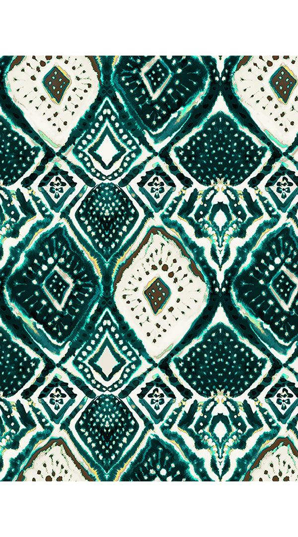 samantha sung Devon Dress Boat Neck Cap Sleeve Long Length Cotton Stretch (Tie Dye Madives Ivory)