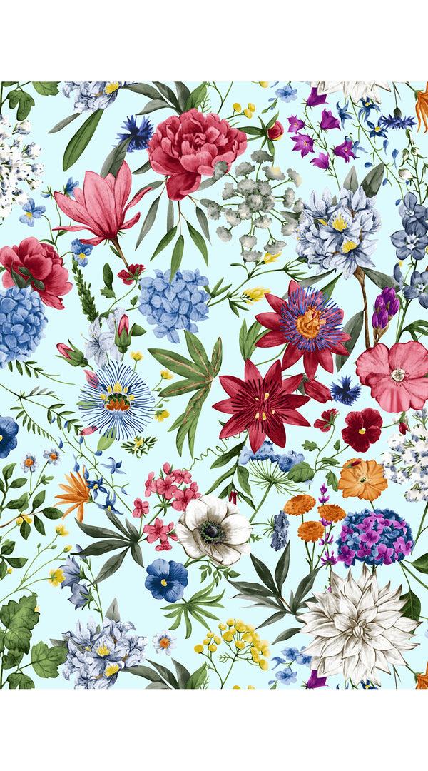 Samantha Sung Eden Dress Crew Neck 3/4 Sleeve Maxi Length Cotton Musola (Multicolor Botanic Small)