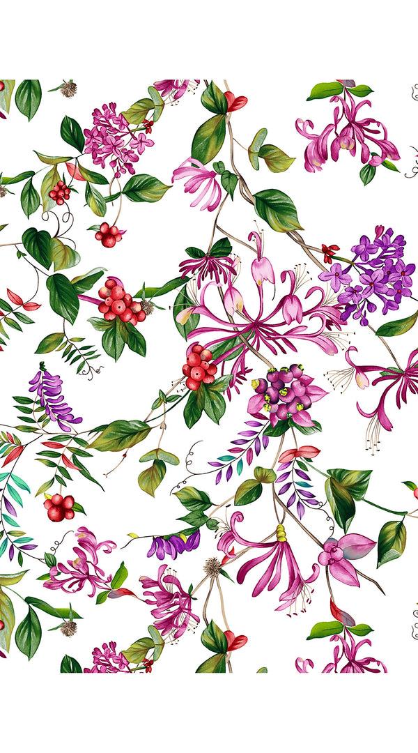 Samantha Sung Eden Dress Crew Neck 3/4 Sleeve Maxi Length Cotton Musola (Gallerie Summer Bouquet)