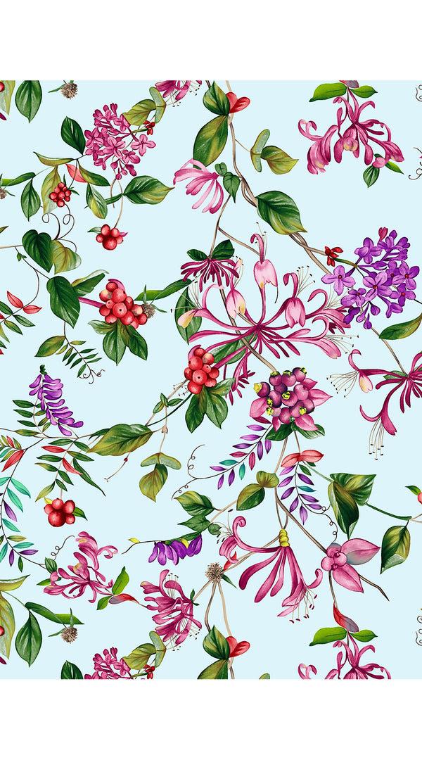 Samantha Sung Eden Dress Crew Neck 3/4 Sleeve Maxi Length Cotton Musola (Gallerie Summer Bouquet)