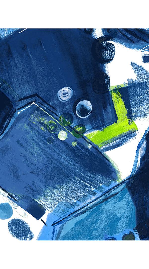 Samantha Sung Eden Dress Crew Neck 3/4 Sleeve Maxi Length Cotton Musola (Bastera Painting)