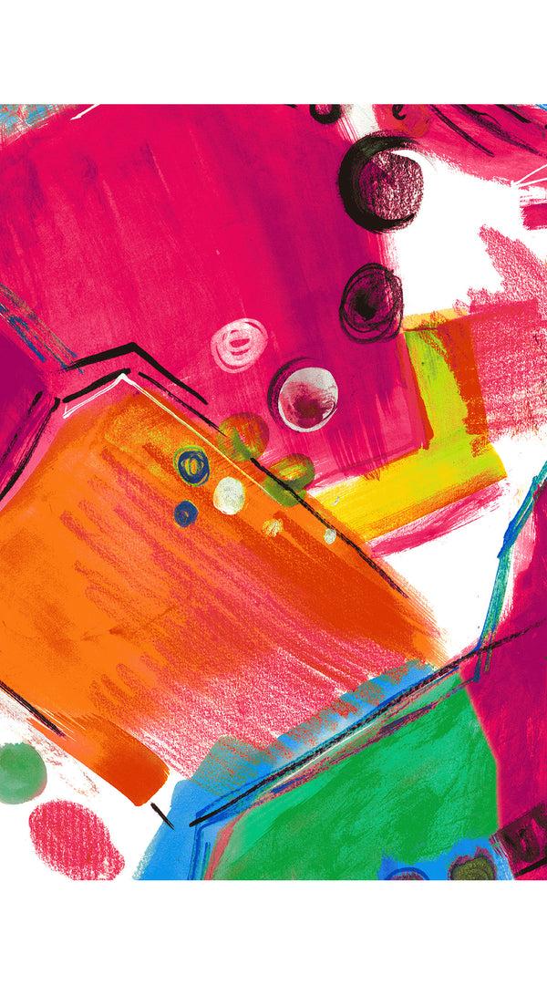 Samantha Sung Eden Dress Crew Neck 3/4 Sleeve Maxi Length Cotton Musola (Bastera Painting)