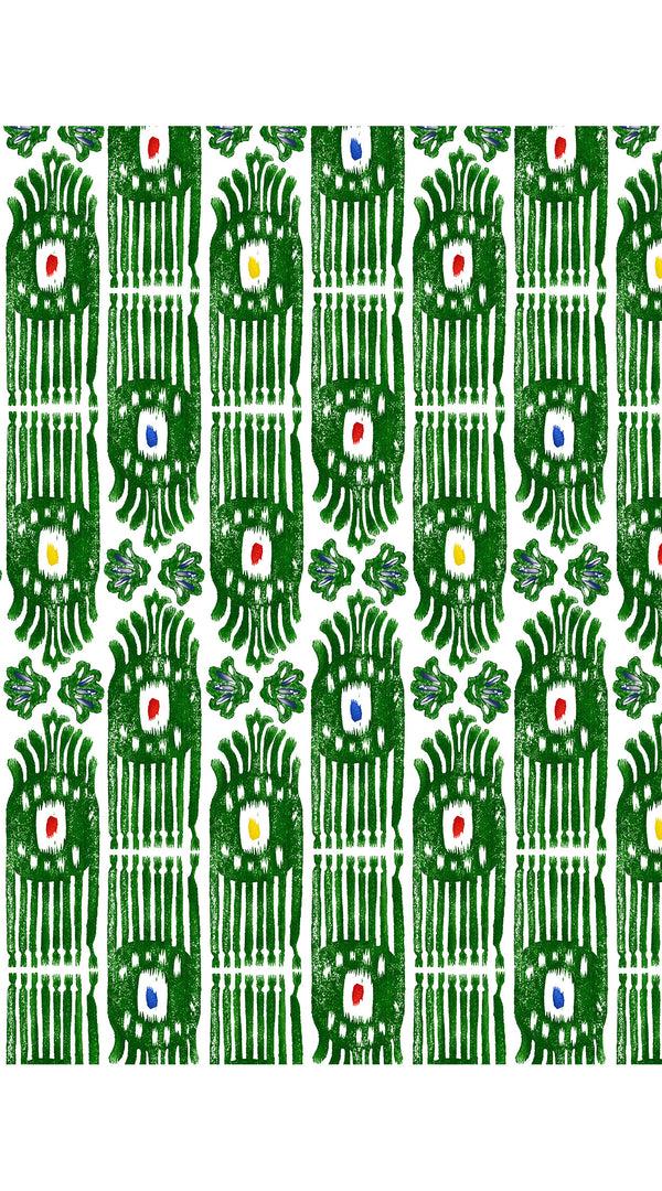 Samantha Sung Eden Dress Crew Neck 3/4 Sleeve Maxi Length Cotton Musola (Ikat Gap)