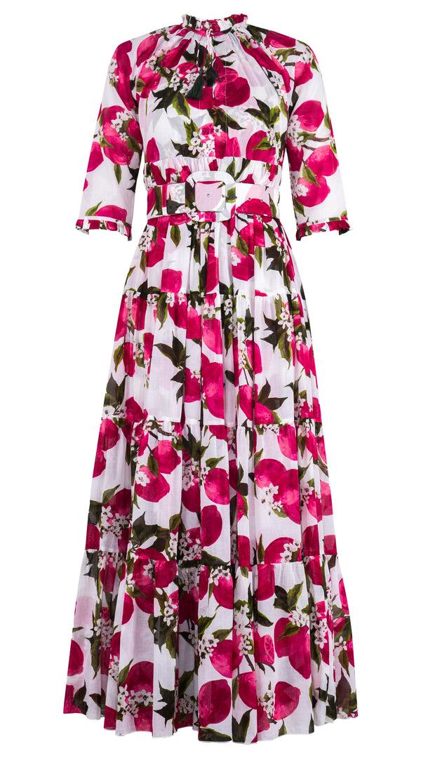 Samantha Sung Eden Dress Crew Neck 3/4 Sleeve Maxi Musola (Lemon Original) 2