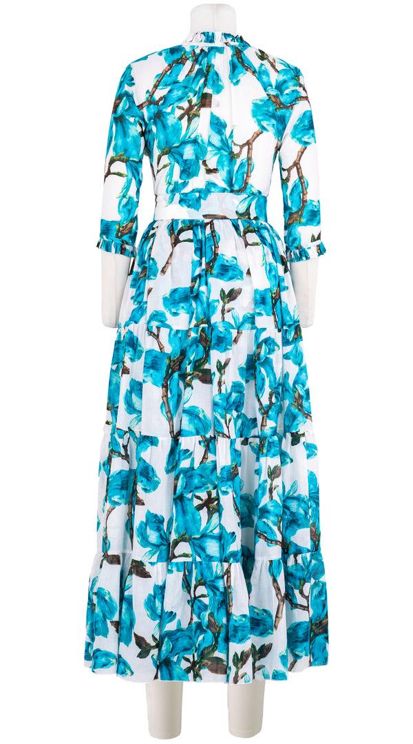 Samantha Sung Eden Dress Crew Neck 3/4 Sleeve Maxi Musola (Magnolia Blossom) 8